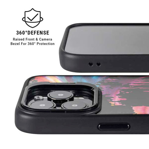 Chromatic Splatter Black iPhone 16 Pro Kickstand Case